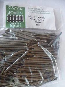 1kg x 50mm (2") BOLSA DE CLAVOS DE ALAMBRE OVALADOS BRILLANTES - Imagen 1 de 1
