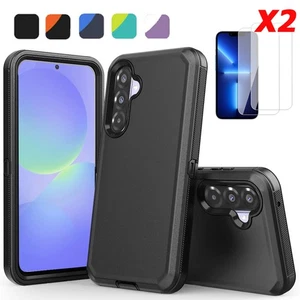 For Samsung Galaxy A36 Case Shockproof Rugged Hard Cover/Glass Screen Protector - Picture 1 of 15
