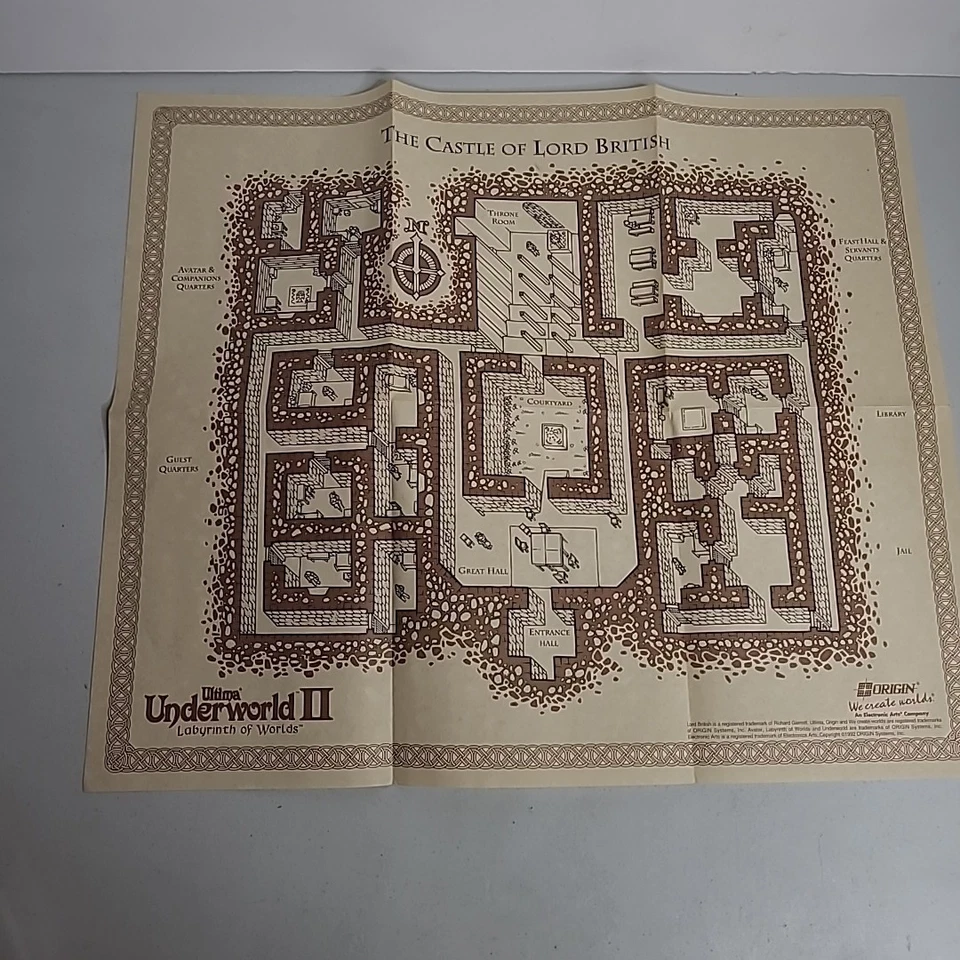 Ultima Underworld II: The Labyrinth Of Worlds PC Castle Of Lord 仅限英国地图 — 第 1/4 张图片
