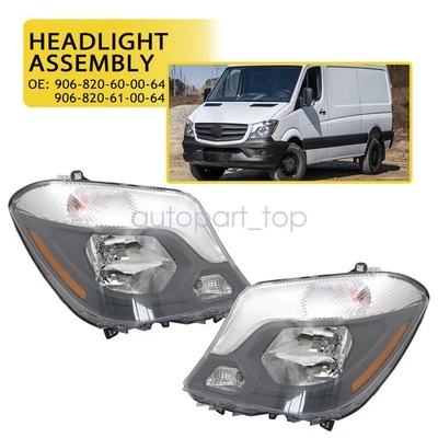 For 2014-2018 Mercedes-Benz Sprinter 2500 3500 Headlight Halogen LH+RH Set of 2 - Image 1 of 4