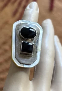 Unique Vintage Navajo Rose Charley Modernist Sterling Silver Ring 7.25 Stamped - Picture 1 of 21