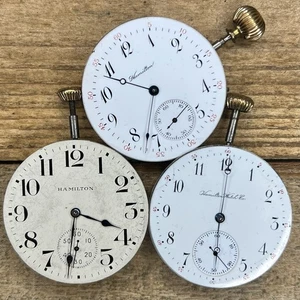 16s Hamilton Pocket Watch Movements - Grade 974, 975 - 17 Jewels, Adjusted - Picture 1 of 2