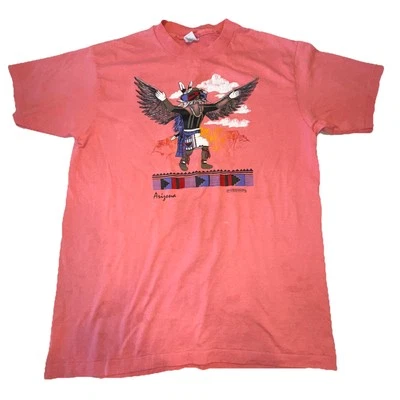Vintage Arizona T-Shirt L USA Native American Kachina Graphic Tee Single Stitch - Image 1 of 4