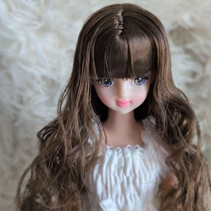 Testa di bambola con capelli lunghi marrone castello di Tamaki-chan - occhi blu - Foto 1 di 5