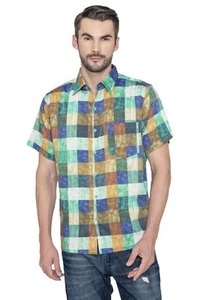 HAPPY BAY Men's Hawaiian Shirt Fashion Button Down Short Sleeves Holidays Aloha - Picture 1 of 3