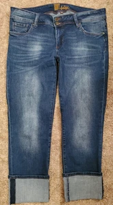 Kut from The Kloth Cameron Straight Boyfriend Jeans Size 10 Wide Roll Crop EC - Picture 1 of 7