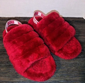 UGG S/N 1098494K Big Kids Fluff Yeah Slide Slipper Band Rot Gr. 3 TOP - Bild 1 von 8