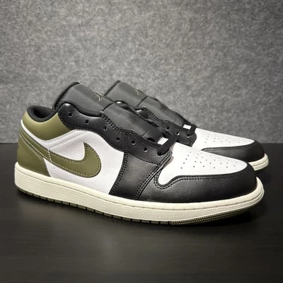 Nike Air Jordan 1 Low Black Toe Medium Olive Gr Eu 44 / 45 / 46 Grün Herren