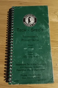 HOSHIZAKI R-22 Cuber Flaker DCM Dispenser Technician Pocket Guide Final Update - Imagen 1 de 5