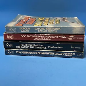 Hitchhiker's Guide To The Galaxy Series Douglas Adams Vintage Pocket Paperbacks - Picture 1 of 6