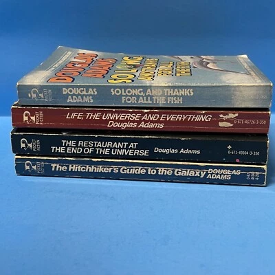 Hitchhiker's Guide To The Galaxy Series Douglas Adams Vintage Pocket Paperbacks - Image 1 of 4