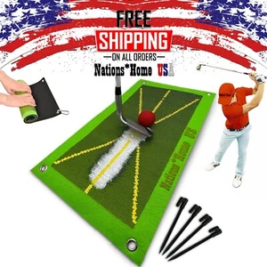 Golf Training Mat for Swing Detection Batting Divot Golf Hitting Practice Mat - Picture 1 of 12