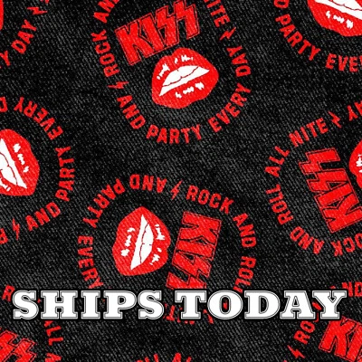 Kiss Band Party Every Day Cotton Fabric By The Yard Springs Creative 2019 - Image 1 of 2