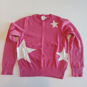 Vineyard Vines girls sweater pink white stars size L cotton acrylic preppy - Picture 1 of 10