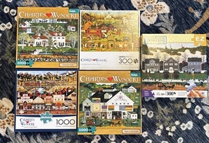 Lot of 5 Charles Wysocki 1000 & 300 piece puzzles - Picture 1 of 7