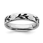 Sterling Silver Stackable Expressions Polished Enameled Flower Ring