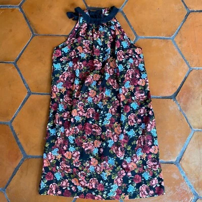 Merona Dress Size S Black Floral Sleeveless A Line Bow Detail Pockets NWOT - Image 1 of 4