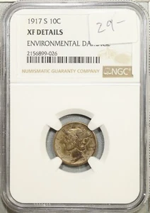 1917-S Mercury Dime NGC XF Extremely Fine Details #9-026 - Picture 1 of 2