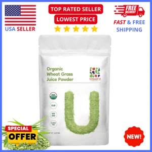 UNLEASH'D ORGANIC Organic Wheat Grass Juice Powder 16oz 100% Pure Natural Greens - Picture 1 of 10