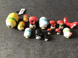Disney TSUM TSUM Lot Of 13 Vinyl Figures MICKEY Mouse Minnie Pluto Keychain - Picture 1 of 10