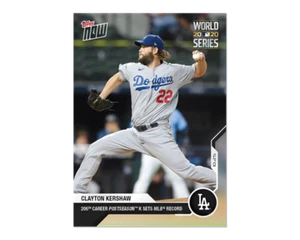 2020 TOPPS NOW #472 CLAYTON KERSHAW SETS MLB POSTSEASON RECORD WITH 206TH K - Picture 1 of 2