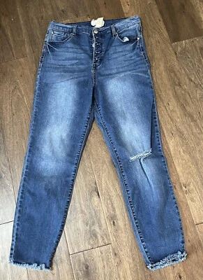 Pantalones de mezclilla para mujer Altar'd state azul desgastado pierna recta talla 31/13 Foto 1 de 4