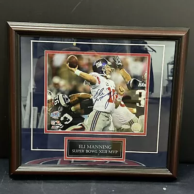 Eli Manning New York Giants Signed Framed 8x10 Photo Autographed Steiner - Image 1 of 4