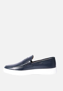 Mocassini Uomo Pelle Made in Italy Scarpe Sneakers Tinta Unita con Suola Bianca - Picture 1 of 13