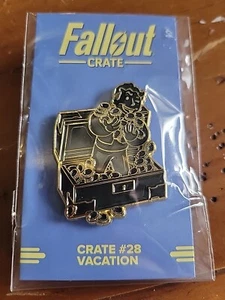 Loot Crate Fallout #28 Vacation Pin - Black/Gold Chase Variant - Picture 1 of 1