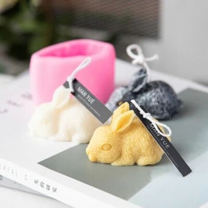 1pc 3D Rabbit Silicone Molds Candle Modeling Ornaments Mold Candles Making Suppl - Picture 1 of 12