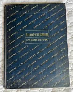 1950-1951 U.S.S. CORAL SEA CVB-43 SIXTH FLEET MEDITERRANEAN CRUISE HC LOG BOOK - Picture 1 of 9