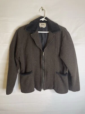 Chaqueta de lana gris tweed 1409 FLAX By Jeanne Englehart para mujer talla mediana Foto 1 de 4