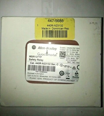 SAFETY RELAY MSR127TP ALLEN-BRADELY GUARDMASTER 440R-N23132 - Image 1 of 4