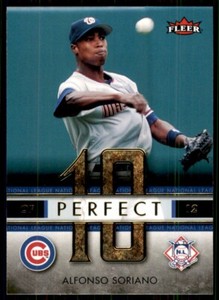 2007 Fleer Perfect 10 Alfonso Soriano Chicago Cubs #PN-AS