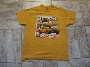 T-Shirt Vintage Cheverolet Camaro Racing Large Ufficiale GM Hybrid Uomo Giallo - Foto 1 di 6