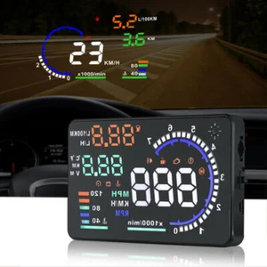 5.5" Car HUD Head-Up Display OBD2 Dashboard Speedometer Projector Projection - Picture 1 of 12