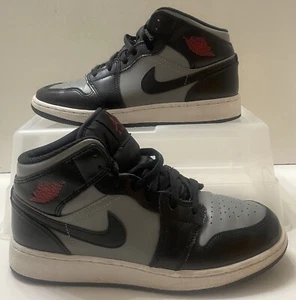 Nike Air Jordan 1 Mid GS Shadow Red Basketball Shoes 554725-096 Size 6Y - Picture 1 of 11