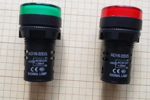 AD16-22D/S LÁMPARAS PILOTO LED ROJO/VERDE 24VDC 20MA 22MM - Imagen 1 de 2
