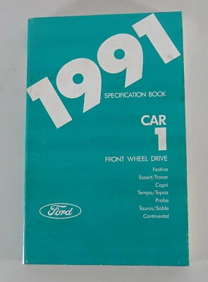 Libro Tabelle Ford Festiva/Lincoln Continental/Mercury Taurus Ecc. Anno 1991 - Immagine 1 di 2