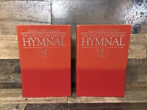 LARGE PRINT-THE UNITED METHODIST HYMNAL - 1990 HARDCOVER LOT OF 2. - Foto 1 di 4