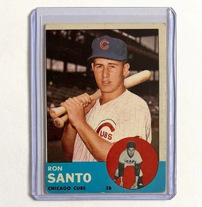 Ran Santo 1963 Topps #252 Vintage Baseball Trading Card Chicago Cubs MLB - Picture 1 of 4