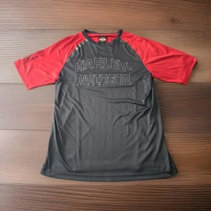 Harley Davidson Bruce Rossmeyer’s Daytona Beach SPELLOUT Mens L Black Red Shirt - Picture 1 of 13