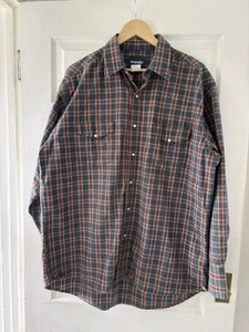 Wrangler Men’s Check Shirt Size 2 Xl Pear Snap Pre Loved - Picture 1 of 5