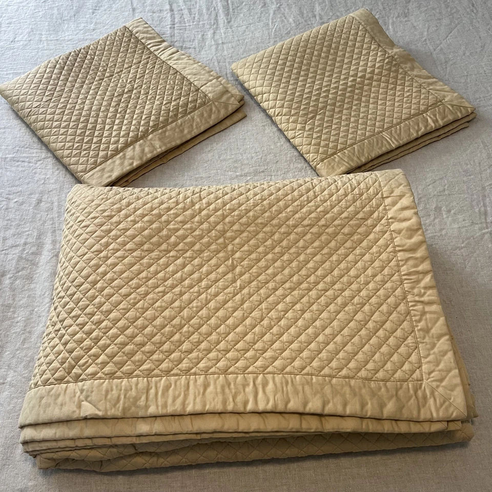 "Colcha acolchada Ralph Lauren Wyatt Queen 92""x92"" marrón topo y 2 fundas en euros" Foto 1 de 4