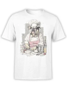 FANTUCCI Chef Bulldog T-Shirt | Funny Cooking Dog Graphic Tee | Unisex - Picture 1 of 5