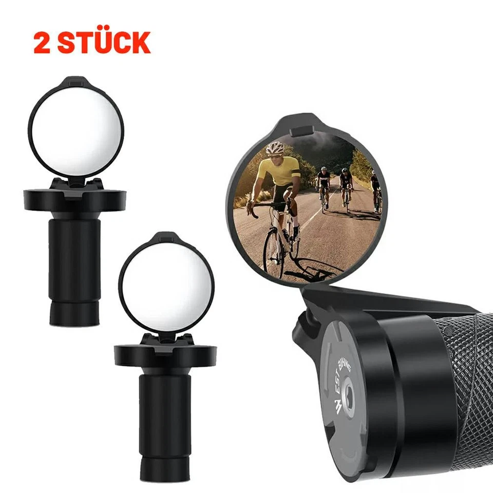 2 Stück Mini Fahrrad Rückspiegel MTB Rennrad Ansicht Spiegel Fahrradspiegel DHL - Bild 1 von 4