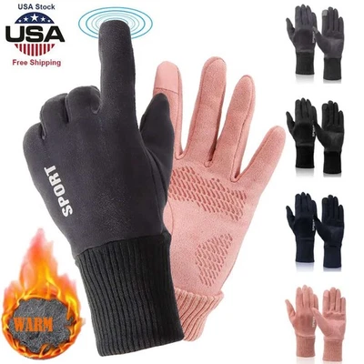 Hombres Mujeres Invierno Guantes Térmicos Pantalla Táctil Guantes de Esquí Forro Cálido Entrenamiento Nuevo Foto 1 de 4
