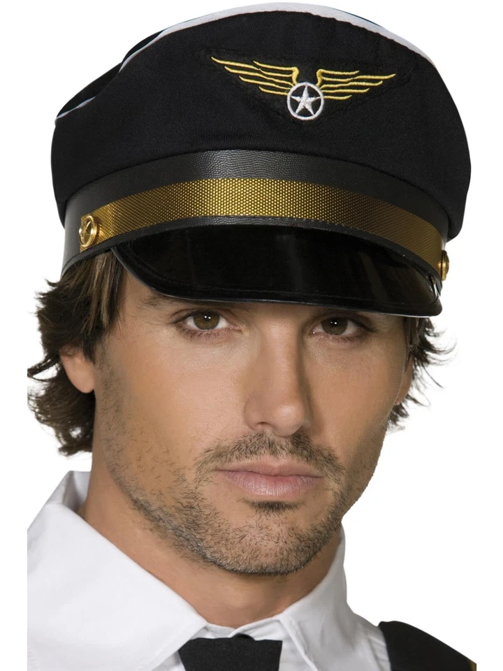 Accesorio Disfraz Gorra Piloto Negro Adulto Halloween Foto 1 de 1