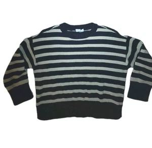 Gap Kids Girls Sweater Soft Striped Oversized Navy Ivory - Picture 1 of 5