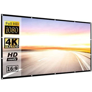 Portable Foldable Projector Screen 16:9 HD Outdoor Home Cinema Theater 3D Movie - Picture 1 of 13